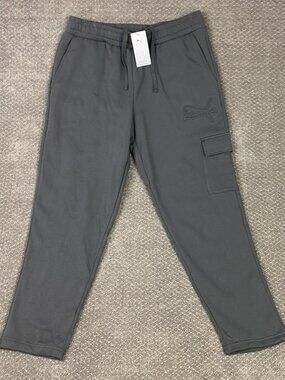 Puma Embossed Cargo Pant Sweatpants Joggers Mens XL Gray Gym Running  NEW NWT